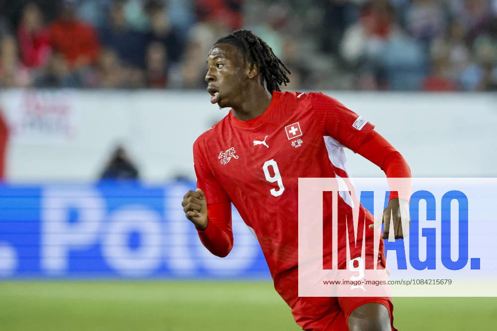 Johan Manzambi Switzerland, 09, Facial Expressions, Emotion, Switzerland, UEFA, Nations League, Matchday 4, Switzerland vs. North Macedonia, October 6, 2026, Lucerne Swissporarena, Switzerland