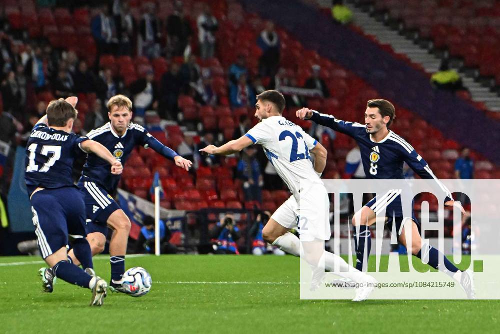 Scotland v Slovenia UEFA Nations League Ben Gannon-Doak, Stephen Welsh and Billy Gilmour of Scotland and Adam Gnezda Cerin of Slovenia during the UEFA Nations League match at Barclays Hampden, Glasgow 06 10 2026 UK Newspapers OUT