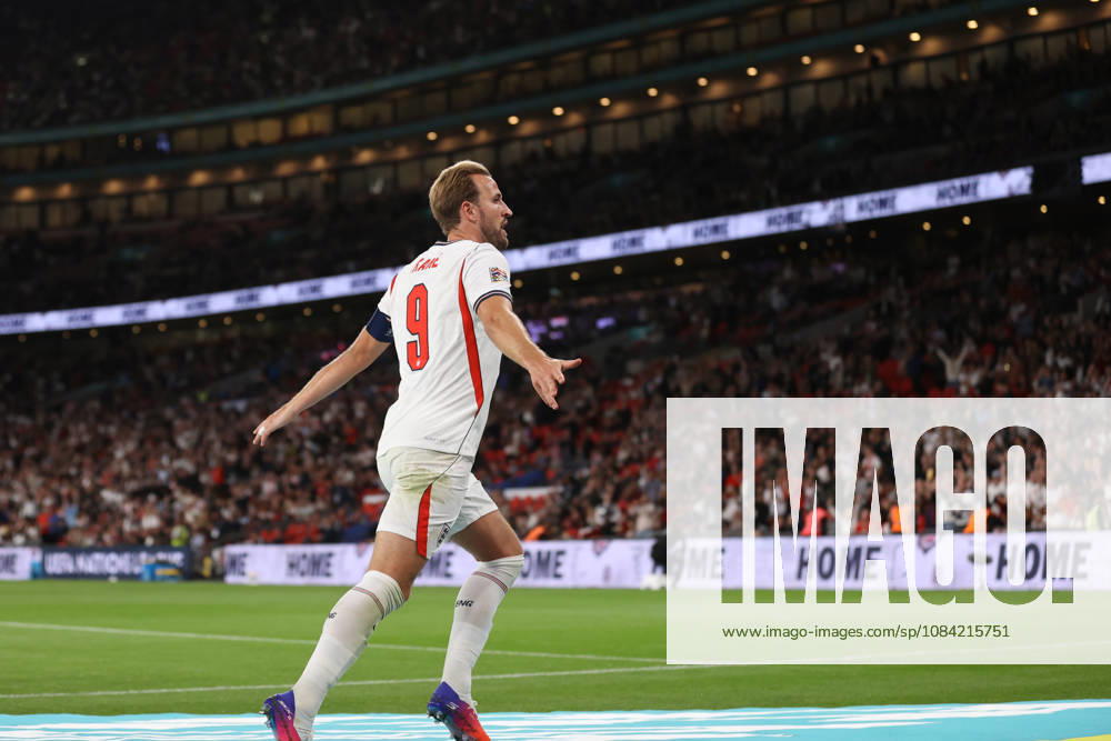 England gegen Tschechien, 6. Oktober 2026, Wembley, UEFA Nations League, England gegen Tschechien: Harry Kane aus England jubelt, nachdem er das dritte Tor für seine Mannschaft erzielt hat. Foto: Jacques Feeney, Offside, London, Großbritannien