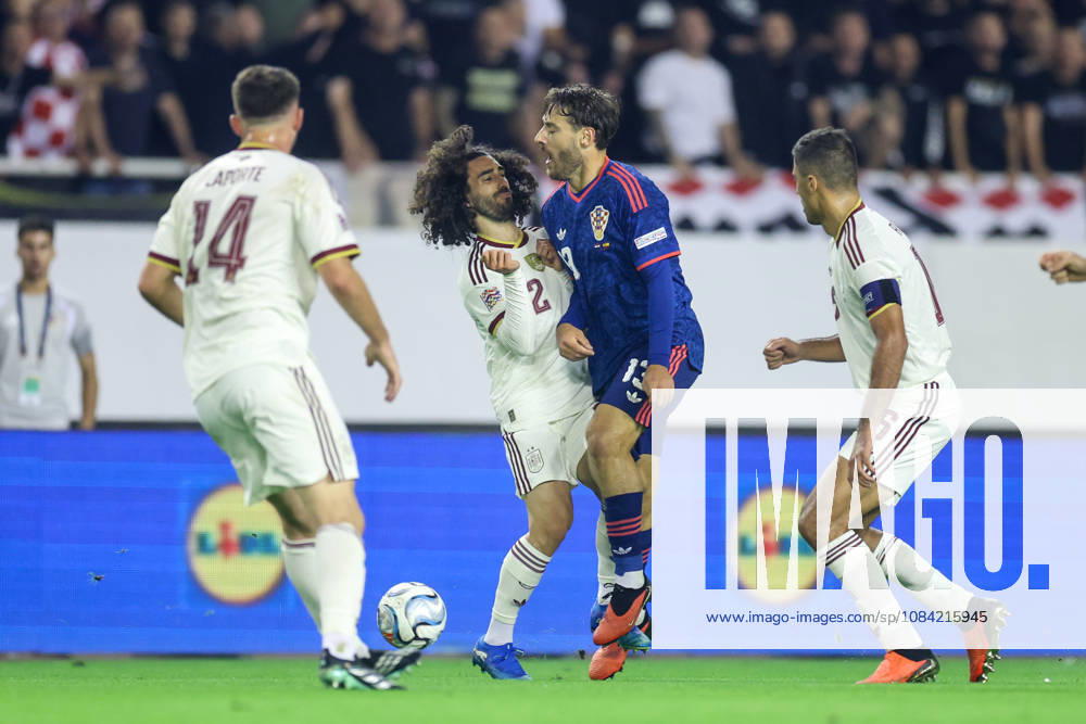 Croatia v Spain - UEFA Nations League 2026 27 Group A3 MD4 Marc Cucurella of Spain and Nikola Vlasic of Croatia competes for the ball during the UEFA Nations League 2026 27 group phase match between Croatia and Spain at Stadion Poljud on October 6, 2026 in Split, Croatia. SanjinxStrukic PIXSELL
