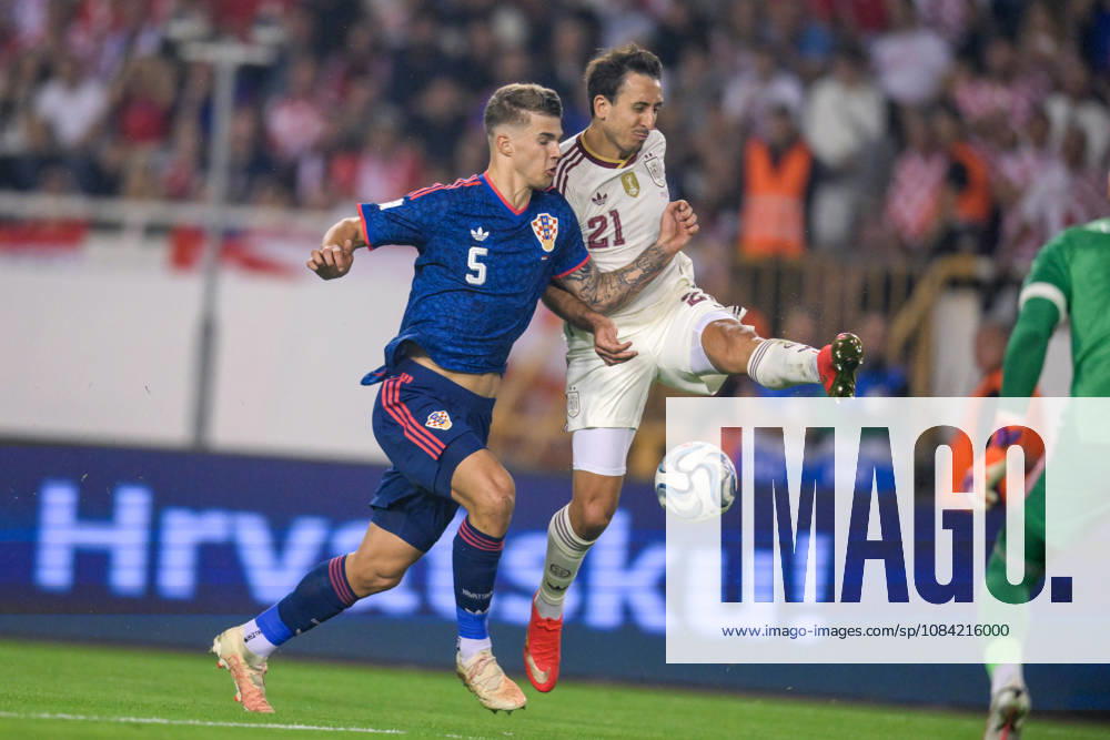 Croatia v Spain - UEFA Nations League 2026 27 Group A3 MD4 Luka Vuskovic of Croatia and Mikel Oyarzabal of Spain competes for the ball during the UEFA Nations League 2026 27 group phase match between Croatia and Spain at Stadion Poljud on October 6, 2026 in Split, Croatia. IgorxSoban PIXSELL
