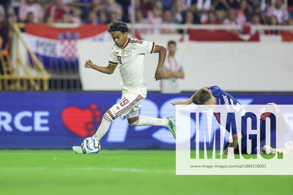 Croatia v Spain - UEFA Nations League 2026 27 Group A3 MD4 Lamine Yamal of Spain runs with the ball during the UEFA Nations League 2026 27 group phase match between Croatia and Spain at Stadion Poljud on October 6, 2026 in Split, Croatia. SanjinxStrukic PIXSELL