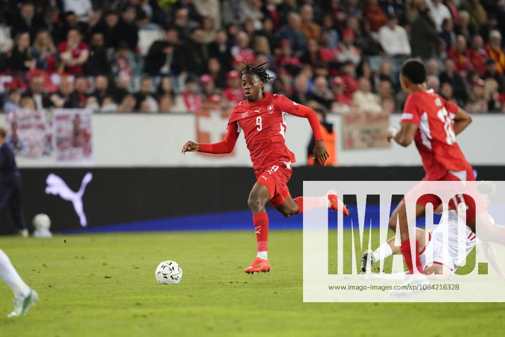 Johan Manzambi (9 SUI) during the UEFA Nations League match between Switzerland and North Macedonia at thermoplan arena on October 06, 2026 in Luzern, Switzerland.