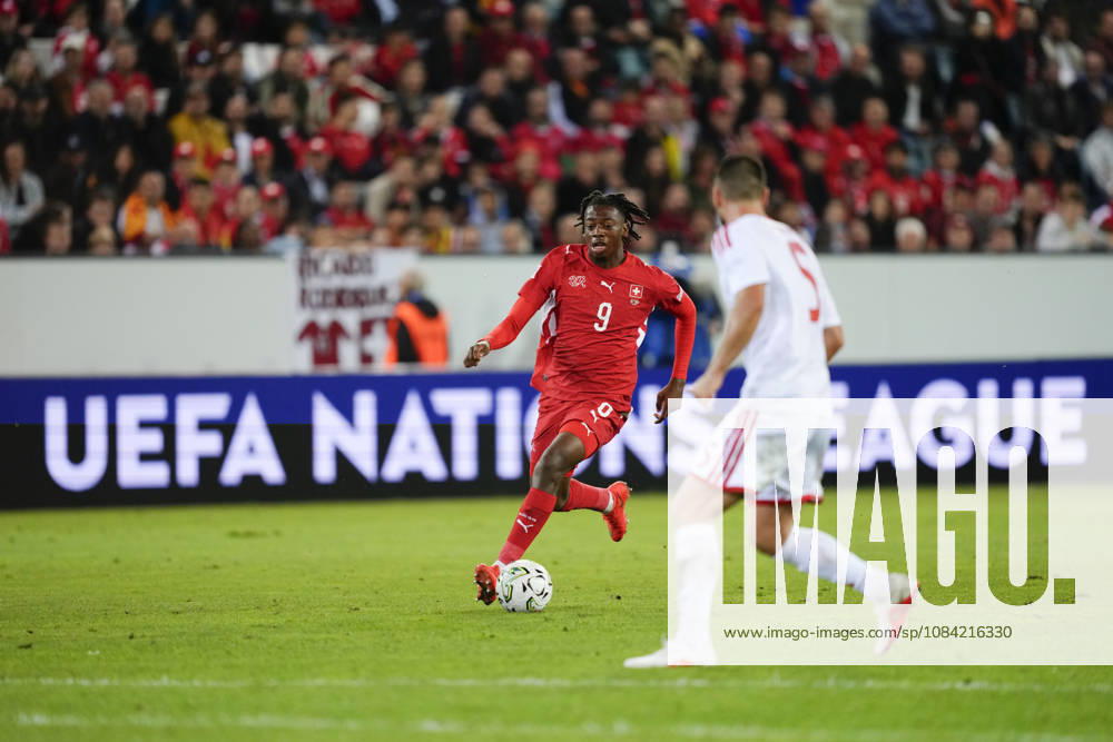 Johan Manzambi (9 SUI) during the UEFA Nations League match between Switzerland and North Macedonia at thermoplan arena on October 06, 2026 in Luzern, Switzerland.