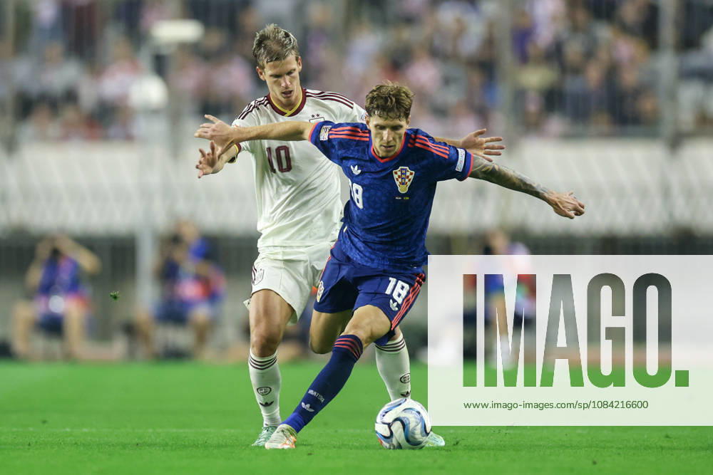 Croatia v Spain - UEFA Nations League 2026 27 Group A3 MD4 Dani Olmo of Spain and Kristijan Jakic of Croatia competes for the ball during the UEFA Nations League 2026 27 group phase match between Croatia and Spain at Stadion Poljud on October 6, 2026 in Split, Croatia. SanjinxStrukic PIXSELL