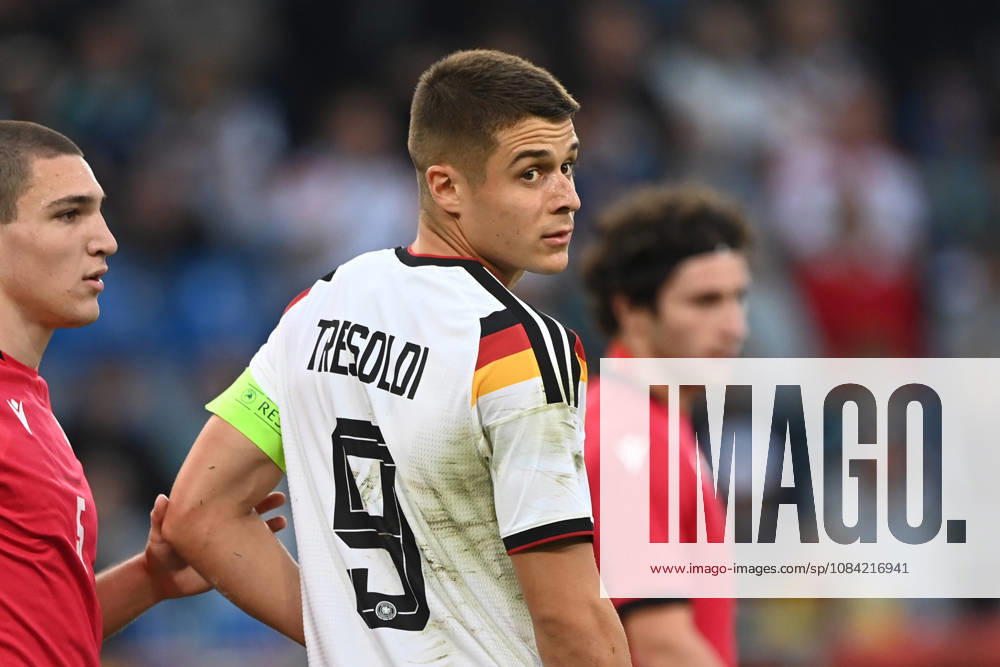 Nicolo TRESOLDI GER half-figure, half-body, single image, cropped single shot, international soccer match, U21, European Championship Qualifiers, Germany vs. Georgia 2–0 on October 6, 2026, Schüco Arena, Bielefeld, Â