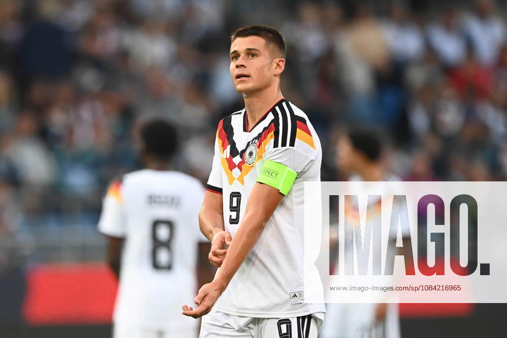 Nicolo TRESOLDI GER half-figure, half-body, single image, cropped single shot, international soccer match, U21, European Championship Qualifiers, Germany vs. Georgia 2–0 on October 6, 2026, Schüco Arena, Bielefeld, Â