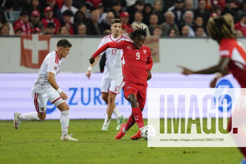 Johan Manzambi (9 SUI) during the UEFA Nations League match between Switzerland and North Macedonia at thermoplan arena on October 06, 2026 in Luzern, Switzerland.