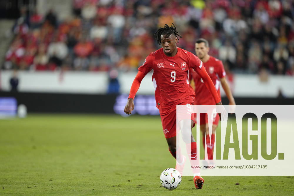 Johan Manzambi (9 SUI) during the UEFA Nations League match between Switzerland and North Macedonia at thermoplan arena on October 06, 2026 in Luzern, Switzerland.