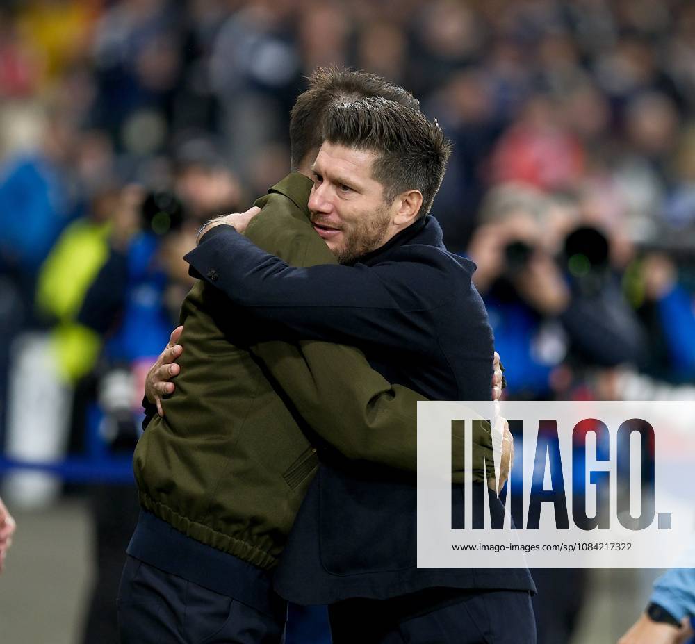 UK: Scotland v Slovenia, UEFA Nations League at Barclays Hampden, Glasgow, Scotland on 06 October 2026: Pictured: Slovenia coach Bostjan Cesar and Scotland Coach Sebastien Pocognoli embrace before the game Glasgow Barclays Hampden Scotland