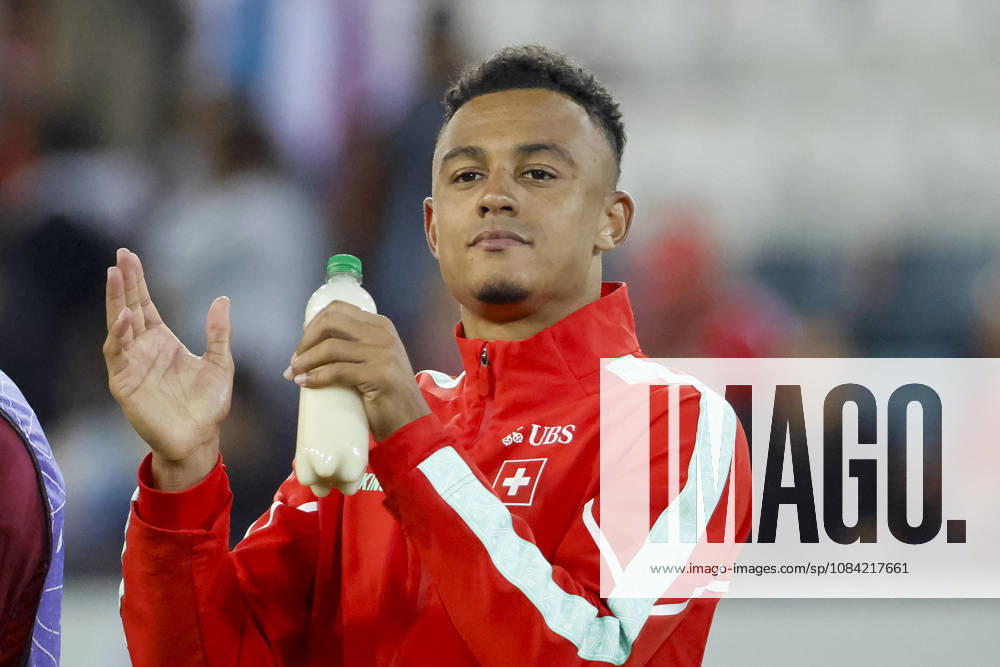 Dan Ndoye Switzerland, 11 after the game, Switzerland, UEFA, Nations League, Matchday 4, Switzerland vs. North Macedonia, October 6, 2026, Lucerne Swissporarena, Switzerland