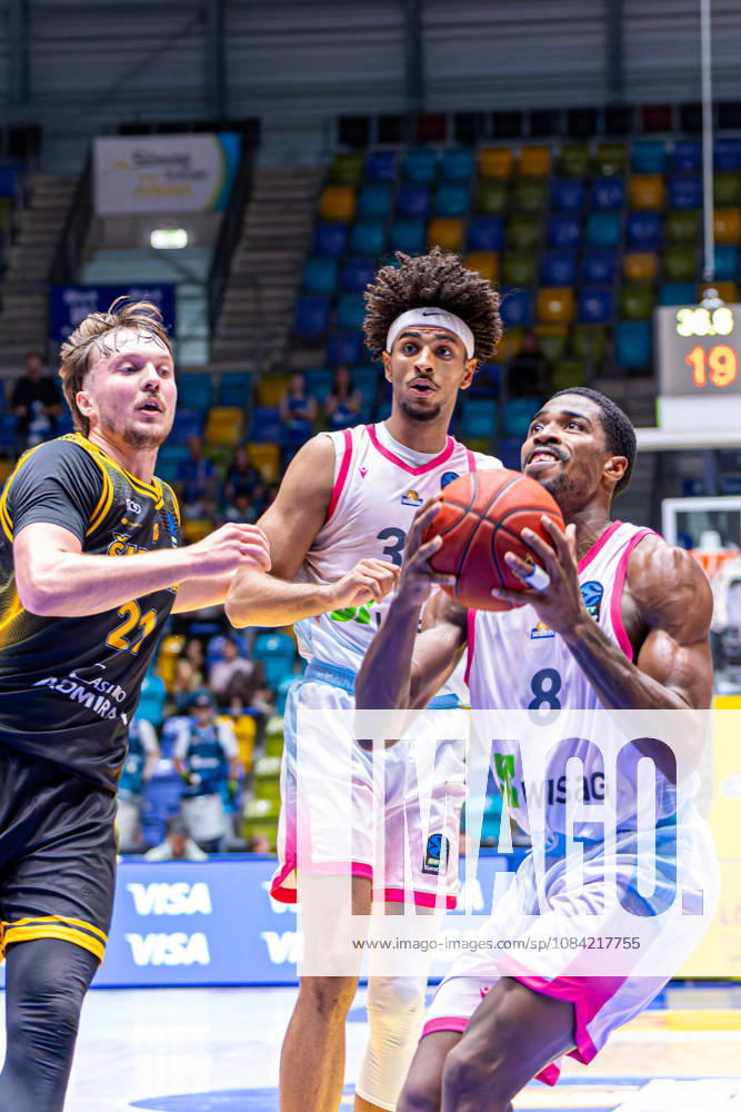 William Christmas (Skyliners Frankfurt, 8) with ball during the BKT EuroCup 2026 27, match between Frankfurt Skyliners vs. BC Siauliai at Suewag Energie Arena on October 6, 2026 in Frankfurt am Main, Germany. Hessen Germany