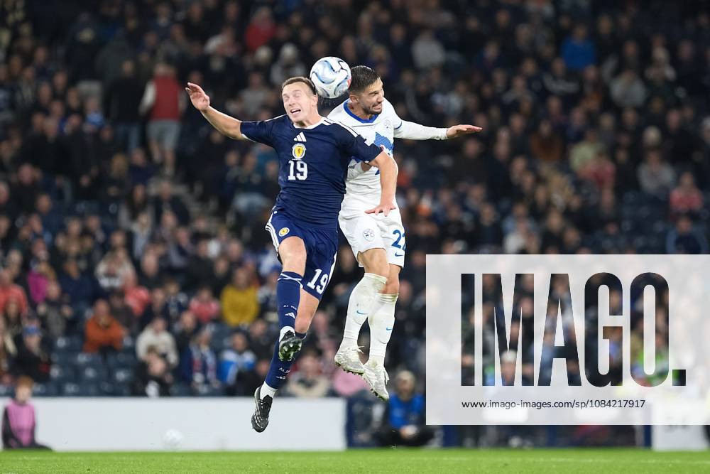 UK: Scotland v Slovenia, UEFA Nations League at Barclays Hampden, Glasgow, Scotland on 06 October 2026: Pictured: Lewis Ferguson (Scotland) and Adam Gnezda Cerin (Slovenia) Glasgow Barclays Hampden Scotland