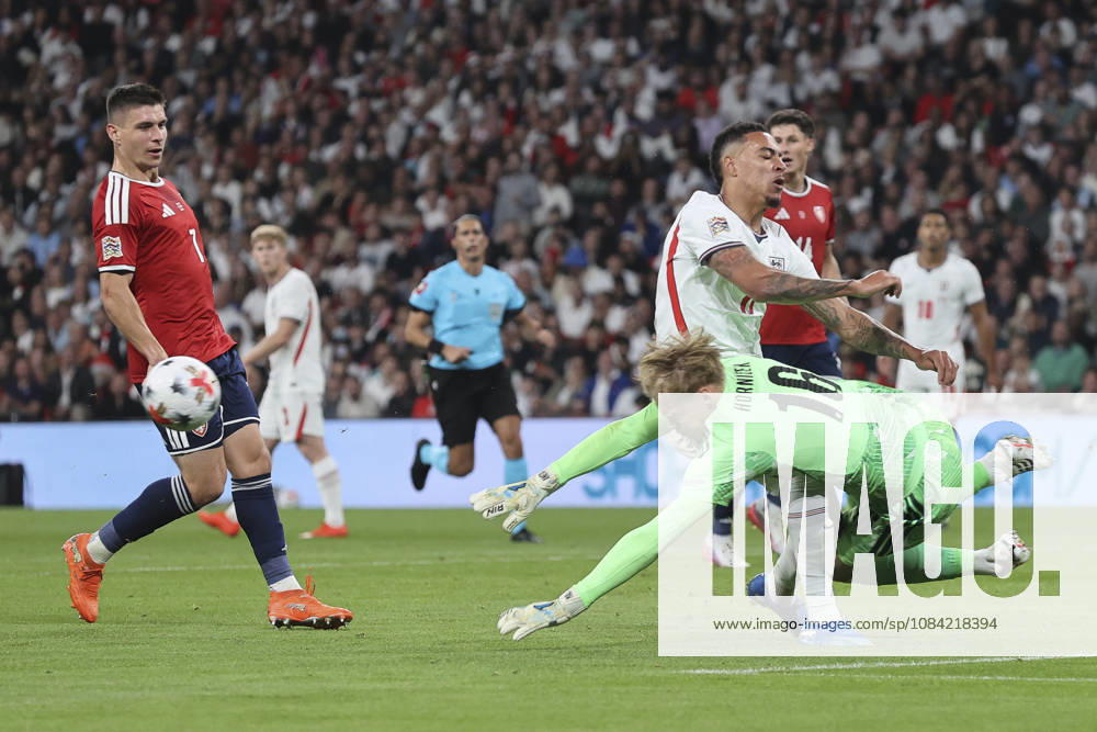England v Czechia UEFA Nations League Lukas Hornicek of Czechia and Morgan Rogers of England in action during the UEFA Nations League match at Wembley Stadium, London 06 10 2026 UK Newspapers OUT