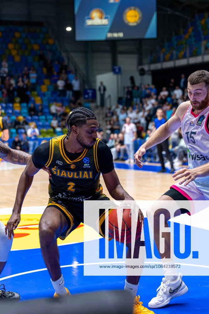 Cedric Henderson (BC Siauliai, 2) with ball during the BKT EuroCup 2026 27, match between Frankfurt Skyliners vs. BC Siauliai at Suewag Energie Arena on October 6, 2026 in Frankfurt am Main, Germany. Hessen Germany