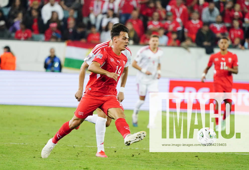 Lucerne, Switzerland, Thermoplan Arena, Men s Soccer, 2026–2027 Season, Nations League, Switzerland vs. North Macedonia, 3–0, Photo, Ardon Jashari (SUI), Single Frame, Action