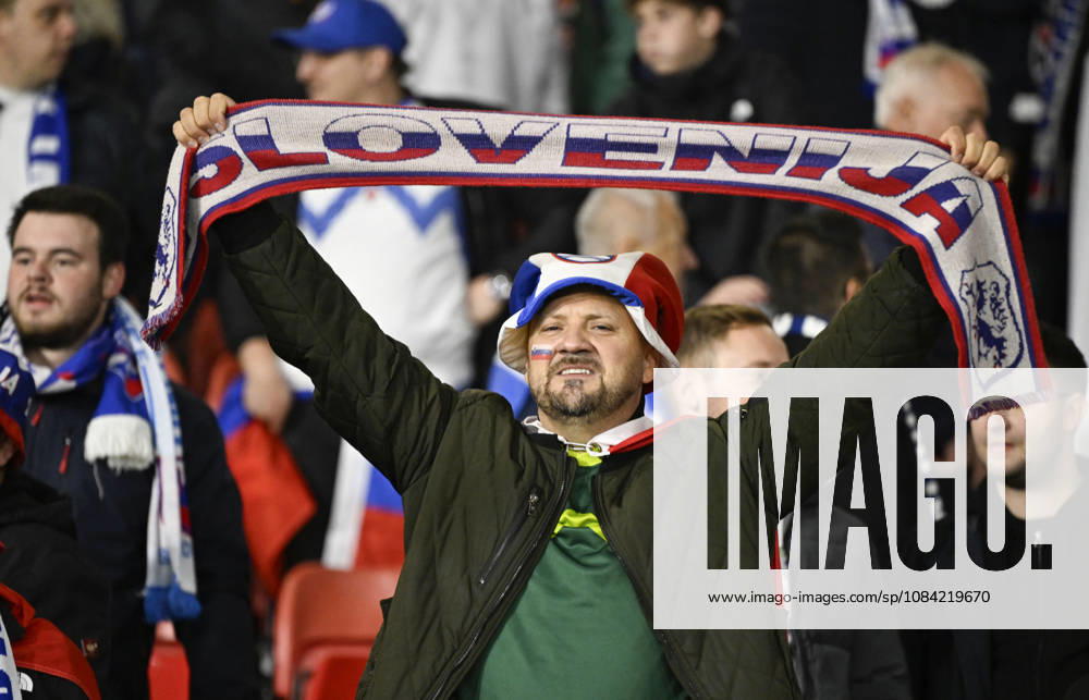 Glasgow, Scotland, 6th October 2026. Slovenian fans after the away win Scotland vs Slovenia UEFA Nations League match at Hampden Park, Glasgow. Picture credit should read: Neil Hanna Sportimage . SPI_080_NH_Scotland_Slovenia SPI-5054-0080