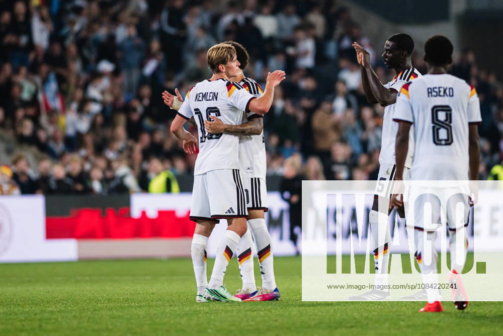 U-21 European Championship Qualifier: Germany vs. Georgia, October 6, 2026 Aljoscha Kemlein (Germany), 16, Nnamdi Collins (Germany), 20, Joshua Quarshie (Germany), 5 Soccer, U-21 European Championship Qualifiers, Matchday 10: Germany vs. Georgia on October 6, 2026, Bielefeld DFB REGULATIONS PROHIBIT ANY USE OF PHOTOGRAPHS AS IMAGE SEQUENCES AND OR QUASI-VIDEO