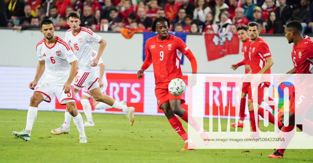 Lucerne, Switzerland, Thermoplan Arena, Men s Soccer, 2026–2027 Season, Nations League, Switzerland vs. North Macedonia, 3–0, Photo: Johan Manzambi, SUI CENTER, Action, Tackle
