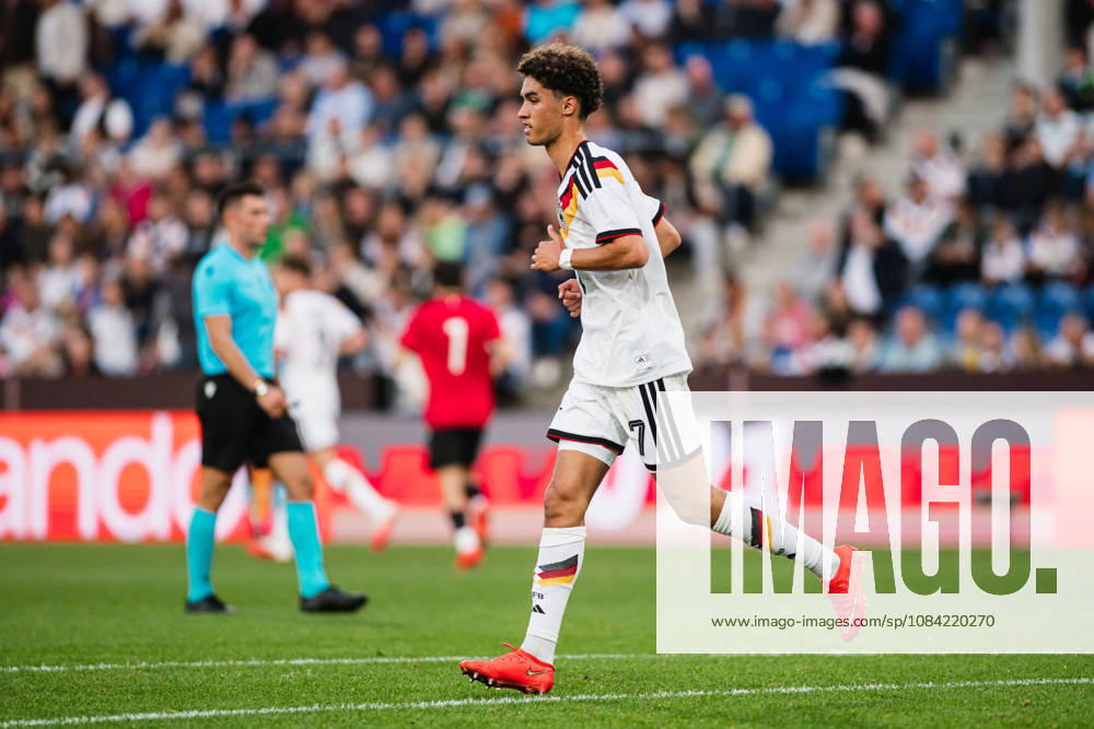 U-21 European Championship Qualifier: Germany vs. Georgia, October 6, 2026; Noah Darvich, Germany, 17; Football cutout; U-21 European Championship Qualifier, Matchday 10: Germany vs. Georgia on October 6, 2026, Bielefeld DFB REGULATIONS PROHIBIT ANY USE OF PHOTOGRAPHS AS IMAGE SEQUENCES AND OR QUASI-VIDEO