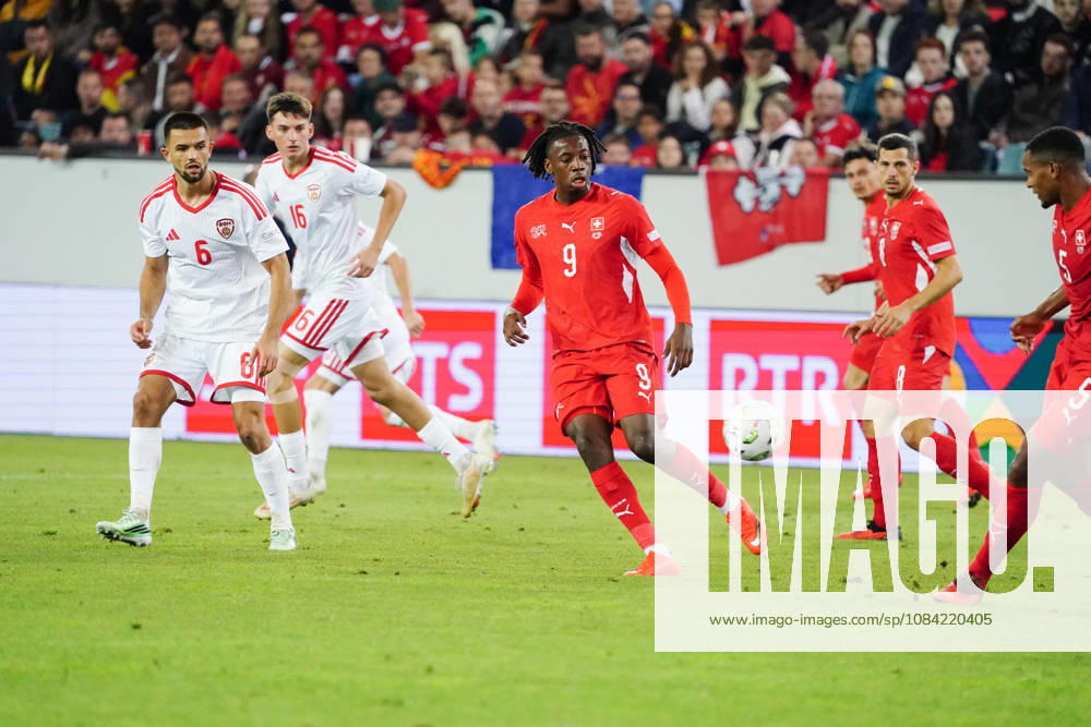 Lucerne, Switzerland, Thermoplan Arena, Men s Soccer, 2026–2027 Season, Nations League, Switzerland vs. North Macedonia, 3–0, Photo by Johan Manzambi, 9 SUI, Action, Tackle