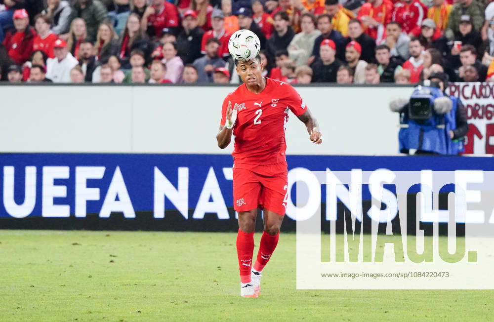 Lucerne, Switzerland, Thermoplan Arena, Men s Soccer, 2026–2027 Season, Nations League, Switzerland vs. North Macedonia, 3–0, Photo by Sascha Britschgi (SUI), Action: Tackle