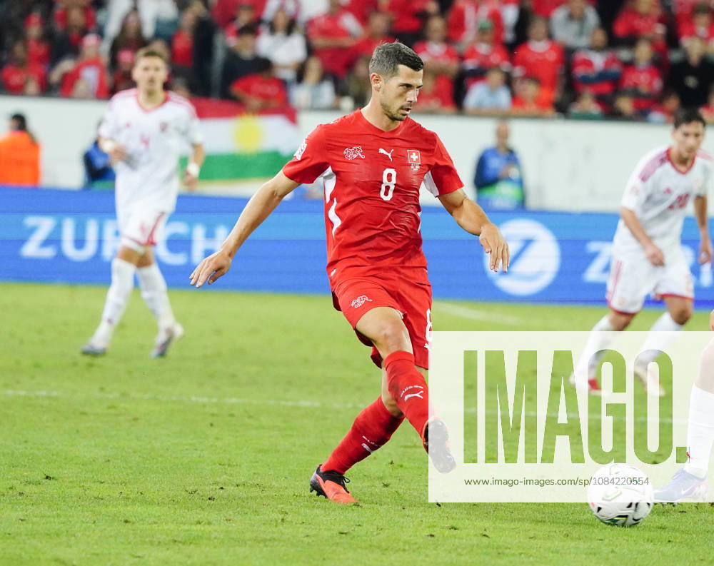Lucerne, Switzerland, Thermoplan Arena, Men s Soccer, 2026–2027 Season, Nations League, Switzerland vs. North Macedonia, 3–0, Photo by Remo Freuler (SUI), Action: Tackle