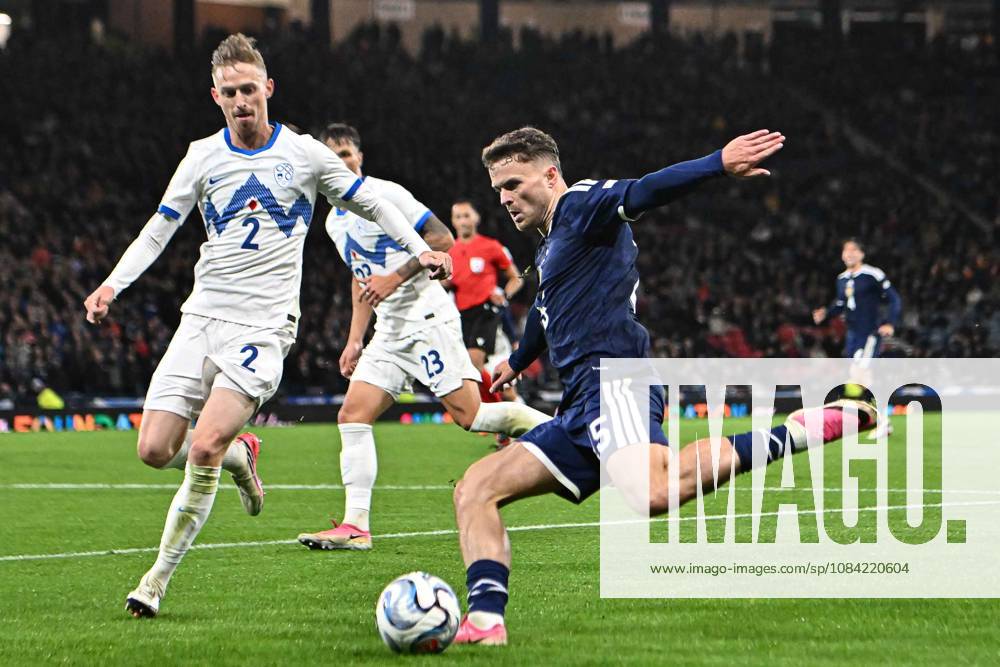 Scotland v Slovenia UEFA Nations League Josh McPake of Scotland crosses the ball during the UEFA Nations League match at Barclays Hampden, Glasgow 06 10 2026 UK Newspapers OUT