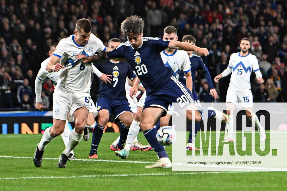 Scotland v Slovenia UEFA Nations League Kieron Bowie of Scotland shoots during the UEFA Nations League match at Barclays Hampden, Glasgow 06 10 2026 UK Newspapers OUT
