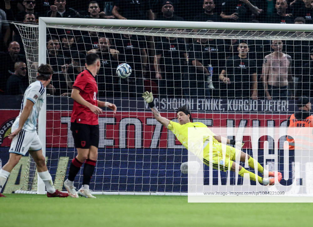 Albania vs San Marino UEFA Nations League 2026-2027 Group C1 Goalkeeper Edoardo Colombo of San Marino concedes a goal during the UEFA Nations League 2026-2027 group phase match between Albania and San Marino in Tirana, Albania on October 6, 2026 Tirana Albania
