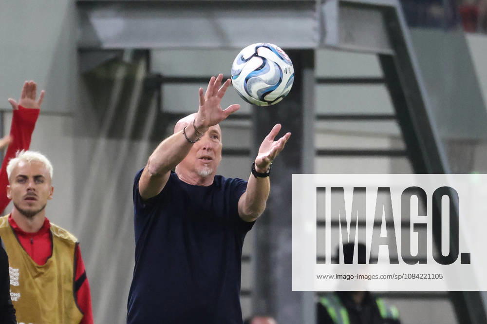Albania vs San Marino UEFA Nations League 2026-2027 Group C1 Albania s National soccer team Head coach Rolando Maran reacts during the UEFA Nations League 2026-2027 group phase match between Albania and San Marino in Tirana, Albania on October 6, 2026 Tirana Albania