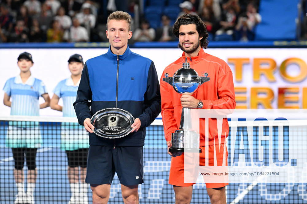 (L-R) Jiri LEHECKA (CZE), Carlos ALCARAZ (ESP), OCTOBER 6, 2026 - Tennis : Kinoshita Group Japan Open Tennis Championships 2026 Men s Singles award ceremony at Ariake Coliseum, Tokyo, Japan. Noxthirdxpartyxsales aflo_353764478 KenjiroxMatsuox