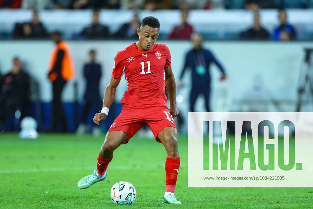Dan Ndoye (11, Switzerland) during the UEFA Nations League match between Switzerland and North Macedonia at thermoplan arena on October 6, 2026 in Lucerne, Switzerland.