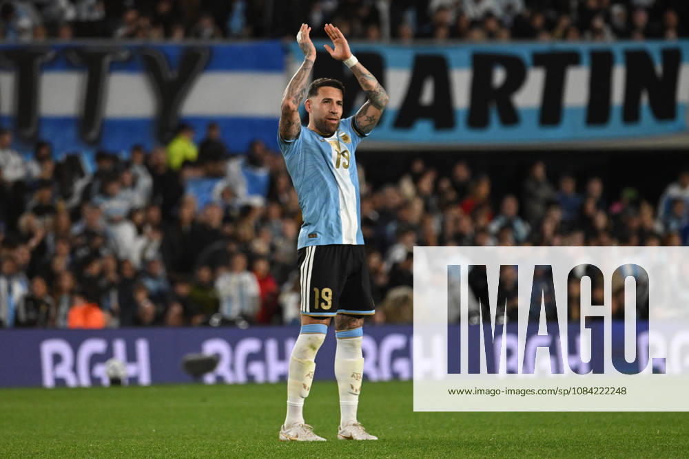 Lionel Messi farewell match BUENOS AIRES, ARGENTINA - OCTOBER 6: Nicolas Otamendi of Argentina celebrate after scoring his first goal during his farewell match with the national team, Nationalteam at the International Friendly, Länderspiel, Nationalmannschaft match between Argentina Vs Benin at Monumental Stadium on October 6, 2026 in Buenos Aires, Argentina. Buenos Aires Estadio Monumental Antonio Liberti Buenos Aires Argentina