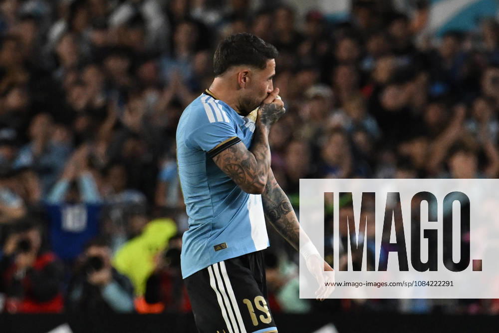 Lionel Messi farewell match BUENOS AIRES, ARGENTINA - OCTOBER 6: Nicolas Otamendi of Argentina celebrate after scoring his first goal during his farewell match with the national team, Nationalteam at the International Friendly, Länderspiel, Nationalmannschaft match between Argentina Vs Benin at Monumental Stadium on October 6, 2026 in Buenos Aires, Argentina. Buenos Aires Estadio Monumental Antonio Liberti Buenos Aires Argentina
