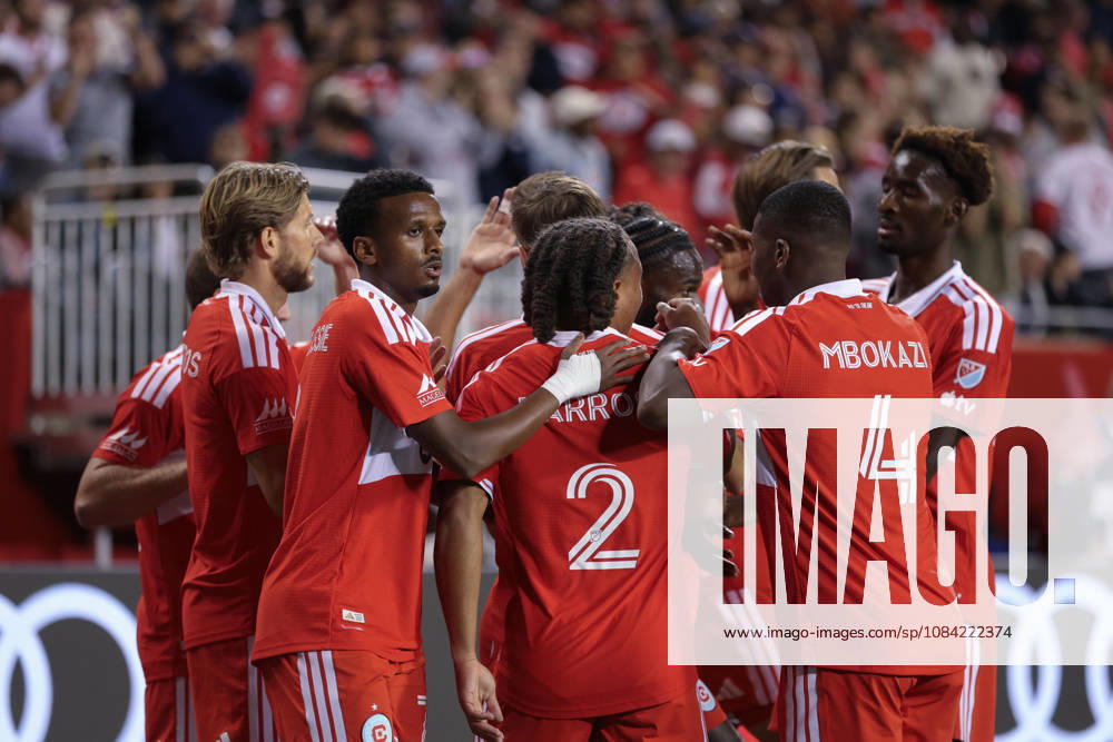 Chicago Fire FC players celebrates the goal during the Major League Soccer game between Chicago Fire FC and Vancouver Whitecaps FC at Soldier Field on Tuesday October 6 in Chicago, USA