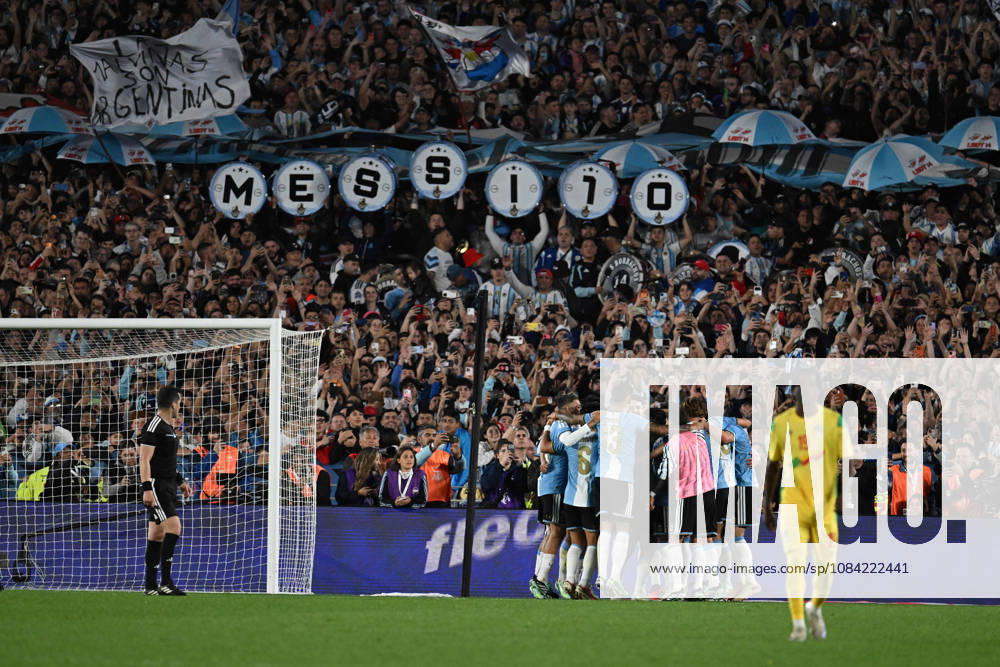 Lionel Messi farewell match BUENOS AIRES, ARGENTINA - OCTOBER 6: Lionel Messi of Argentina and his teammates celebrate after scoring his third goal during his farewell match with the national team, Nationalteam at the International Friendly, Länderspiel, Nationalmannschaft match between Argentina Vs Benin at Monumental Stadium on October 6, 2026 in Buenos Aires, Argentina. Buenos Aires Estadio Monumental Antonio Liberti Buenos Aires Argentina