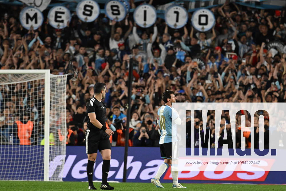 Lionel Messi farewell match BUENOS AIRES, ARGENTINA - OCTOBER 6: Lionel Messi of Argentina celebrate after scoring his third goal during his farewell match with the national team, Nationalteam at the International Friendly, Länderspiel, Nationalmannschaft match between Argentina Vs Benin at Monumental Stadium on October 6, 2026 in Buenos Aires, Argentina. Buenos Aires Estadio Monumental Antonio Liberti Buenos Aires Argentina