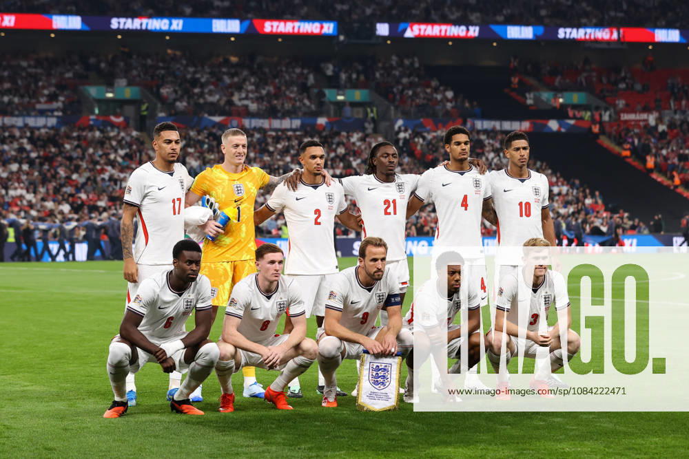 England gegen Tschechien, 6. Oktober 2026, London – UEFA Nations League: England gegen Tschechien. Die englischen Spieler posieren für ein Mannschaftsfoto. Foto: Jacques Feeney, Offside, London, Großbritannien