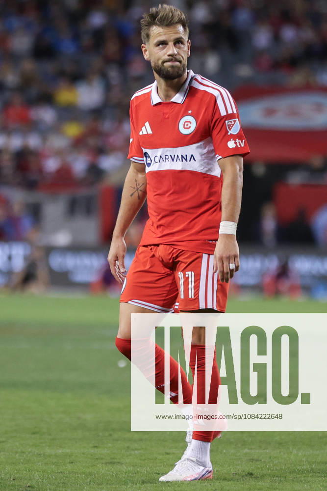 Philip Zinckernagel (11 Chicago Fire FC) reacts after missing the penalty during the Major League Soccer game between Chicago Fire FC and Vancouver Whitecaps FC at Soldier Field on Tuesday October 6 in Chicago, USA