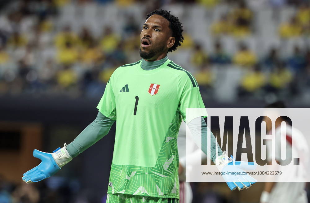 International soccer friendly - Colombia vs. Peru Peru goalkeeper Pedro Gallese reacts during the international soccer friendly between Colombia and Peru at Nu Stadium in Miami, Florida, USA, 06 October 2026. MIAMI FLORIDA United States