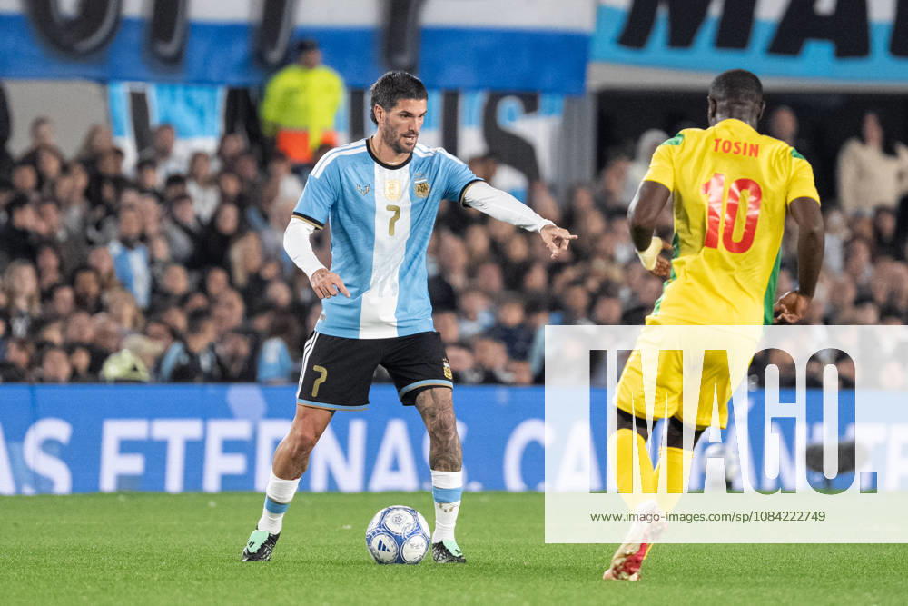 Rodrigo De Paul of Argentina gestures during the International Friendly, Länderspiel, Nationalmannschaft football match between Argentina and Benin at Estadio Monumental Antonio V. Liberti on October 06, 2026 in Buenos Aires, Argentina. (Photo by Richard Callis Sports Press Photo)