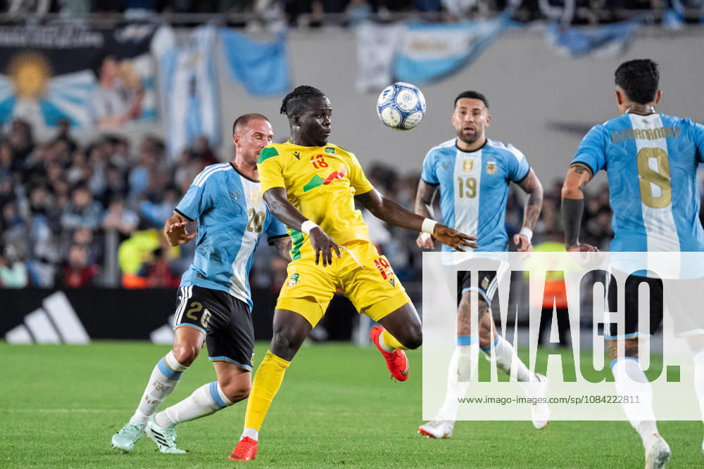 Junior Olaitan of Benin controls the ball during the International Friendly, Länderspiel, Nationalmannschaft football match between Argentina and Benin at Estadio Monumental Antonio V. Liberti on October 06, 2026 in Buenos Aires, Argentina. (Photo by Richard Callis Sports Press Photo)