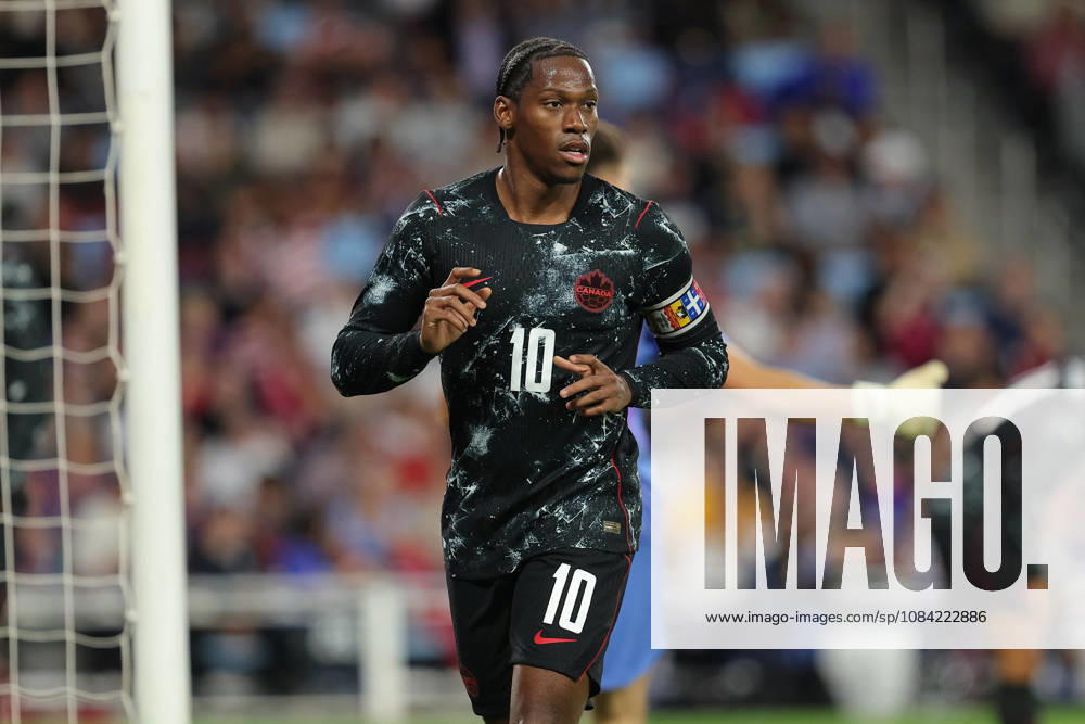 SAINT PAUL, MN - OCTOBER 06: Canadas Jonathan David (10) looks on during the second half of the mens friendly match between the U.S. national team, Nationalteam and Canadas national team on October 6th, 2026, at Allianz Field in Saint Paul, MN. (Photo by Bailey Hillesheim Icon Sportswire) SOCCER: OCT 06 USA vs Canada Icon20261006016