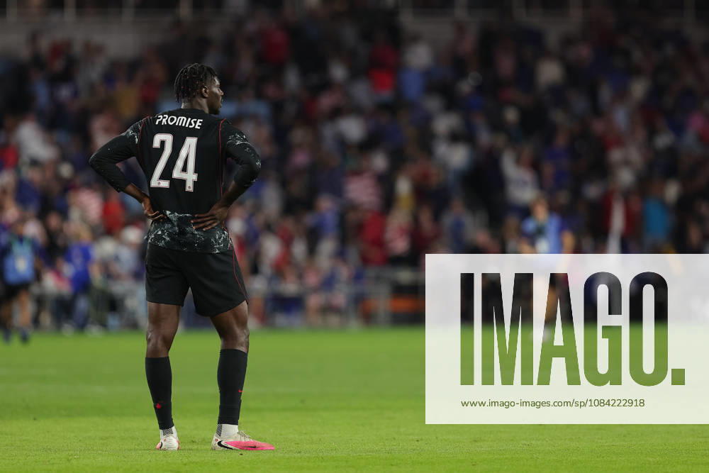 SAINT PAUL, MN - OCTOBER 06: Canadas Promise David (24) looks on after losing the mens friendly match between the U.S. national team, Nationalteam and Canadas national team on October 6th, 2026, at Allianz Field in Saint Paul, MN. (Photo by Bailey Hillesheim Icon Sportswire) SOCCER: OCT 06 USA vs Canada Icon20261006030