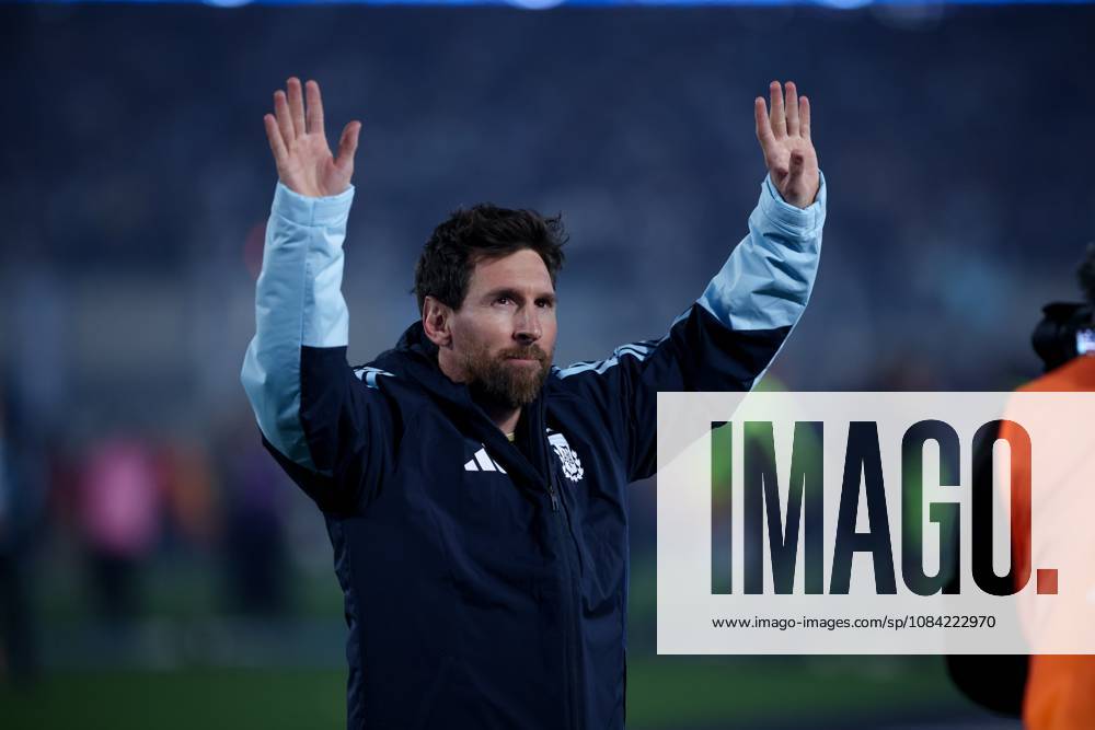 Lionel Messi of Argentina cheers during the match between Argentina and Benin International Friendly, Länderspiel, Nationalmannschaft match, The last match of Messi with Argentina national team, Nationalteam Final score: Argentina 3 - 0 Benin The Last Match Of Messi In Buenos Aires, Argentina - 06 Oct 2026 - ZUMAs197 20261006_aaa_s197_233