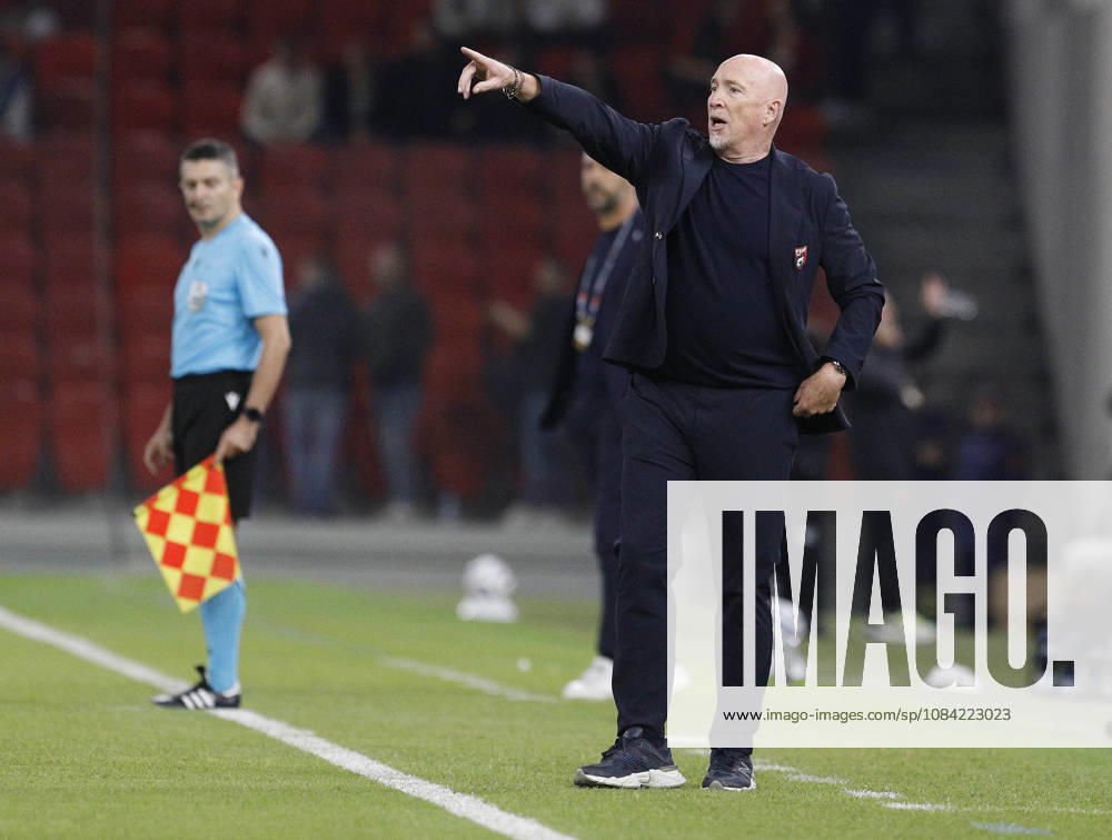 UEFA Nations League Qualifier Albania vs San Marino in Tirana, Albania. Albania head coach Italian Rolando Maran reacts during the UEFA Nations League Group C match between Albania and Belarus at Air Albania Stadium in Tirana, Albania, on October 6, 2026. Light Studio Agency Malton Dibra Tirana Albania