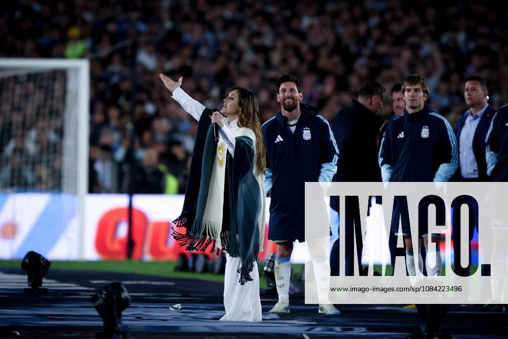 The Argentinian singer Soledad (L) and Lionel Messi (L) seen after the match between Argentina and Benin International Friendly, Länderspiel, Nationalmannschaft match, The last match of Messi with Argentina national team, Nationalteam Final score: Argentina 3 - 0 Benin The Last Match Of Messi In Buenos Aires, Argentina - 06 Oct 2026 - ZUMAs197 20261006_aaa_s197_276