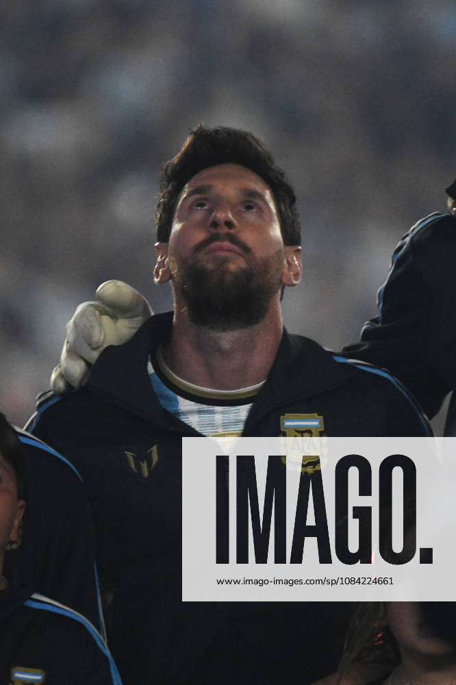 Argentina v Benin - International Friendly, Länderspiel, Nationalmannschaft Lionel Messi of Argentina attends the national anthem ceremony before the match between Argentina and Benin at Estadio Monumental in Buenos Aires, Argentina, on October 6, 2026. Buenos Aires Buenos Aires Argentina