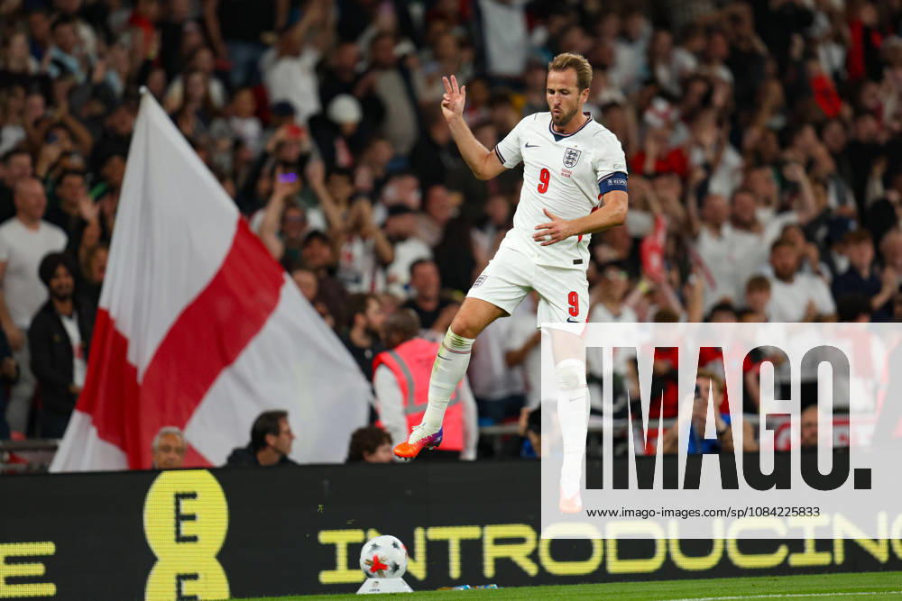 Harry Kane of England celebrates after scoring during the UEFA Nations League 2026 27 group phase match between England and Czechia at Wembley Stadium on October 6, 2026 in London, England.